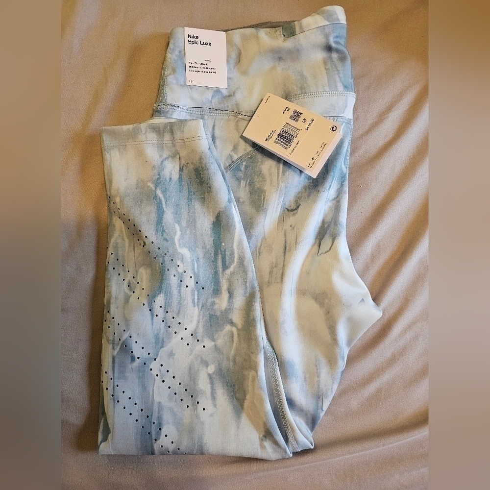 Women’s Nike Epic Luxe Blue Running Training Tights Size 1X